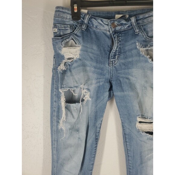 Kancan Distressed Destroyed Straight Leg Stretch Jeans Size‎ 27 - Picture 2 of 6